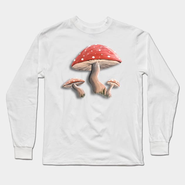 Cute Mushrooms Long Sleeve T-Shirt by SistersInArtN